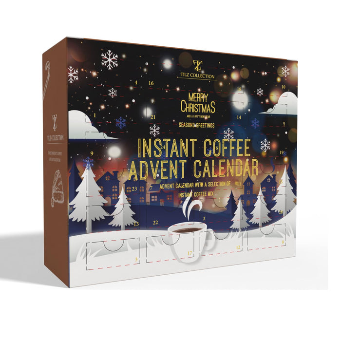 Instant Coffee Advent Calendar 2025 for Adults | 24 Individually Wrapped Flavoured Coffee Sachets
