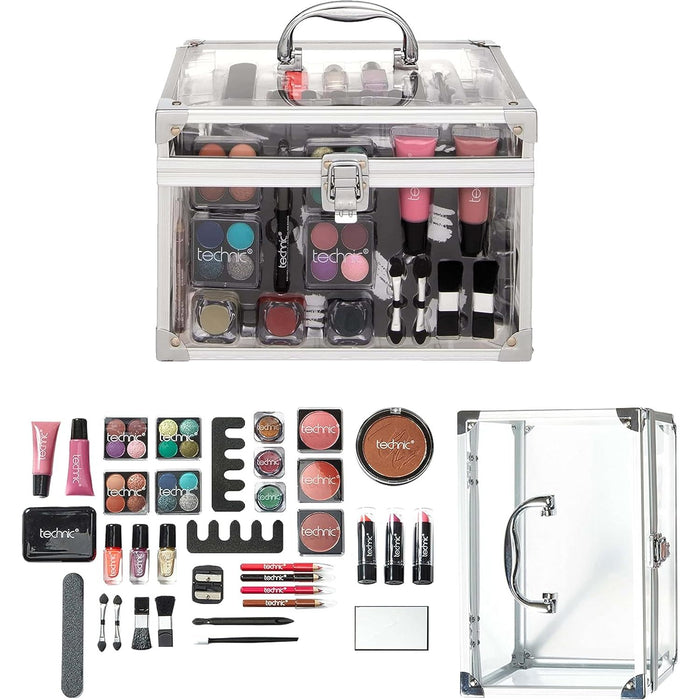 Technic 36 Pcs Clear Carry & Storage Train Case