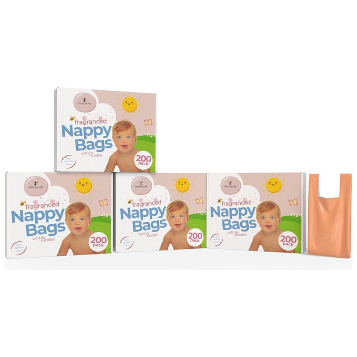 Scented Nappy Changing Bags With Fresh Fragrance Hygienic Tie Handles x 4