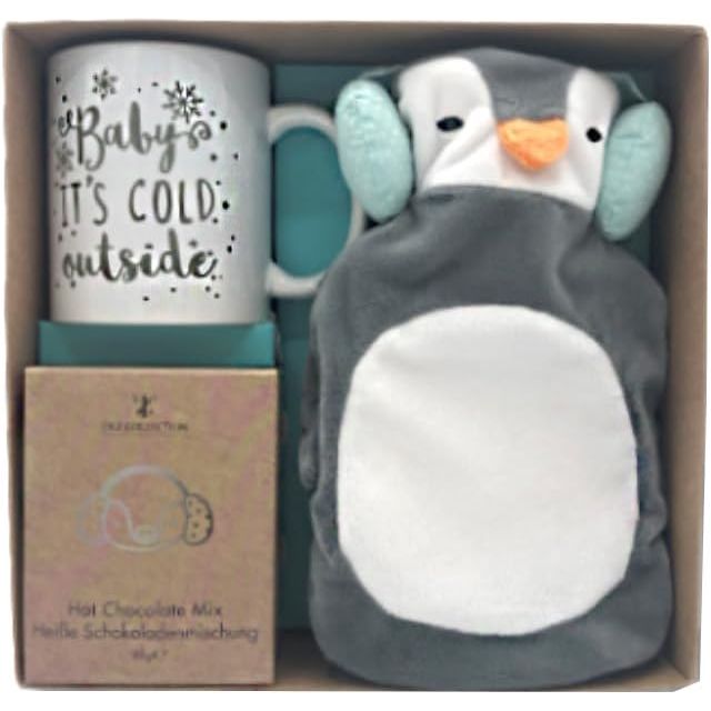 Mini Hot Water Bottle Gift Set (Penguin)
