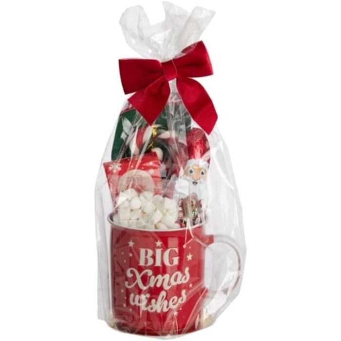 Christmas Hot Chocolate Gift Set With Mug - Hot Chocolate Sachets, Giant Christmas Mug, XLarge Candy Canes, Xmas Santa Chocolates, Mini Marshmallows