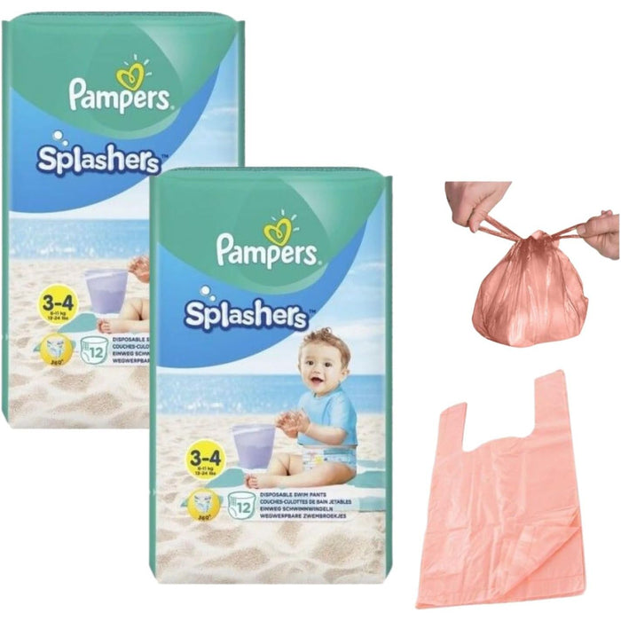 Tilz Nappy Bags, Disposable Splashers Nappies Size 3-4 for Babies & Toddlers (6-11kg)