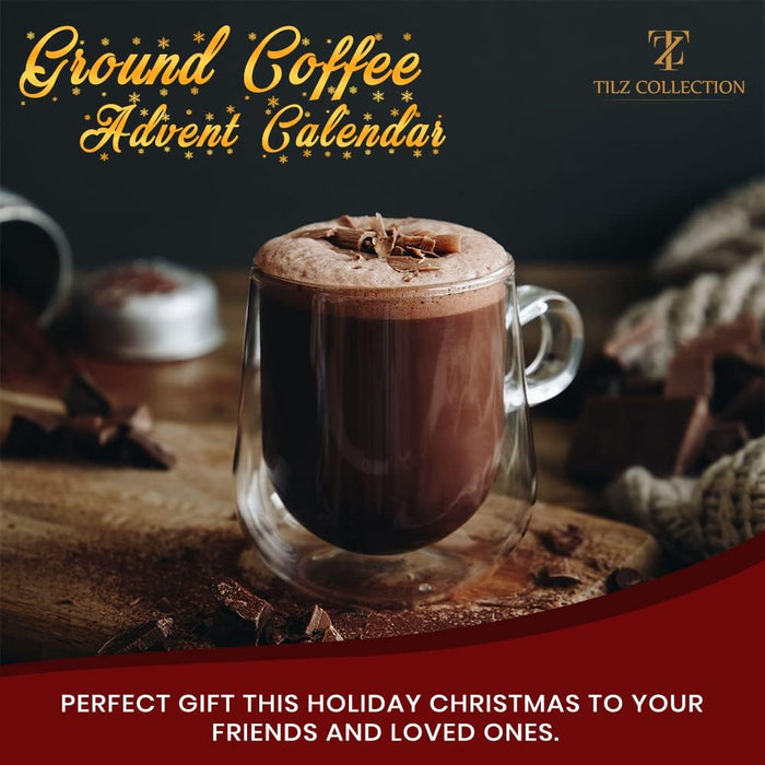 Premium Ground Coffee Advent Calendar - Enjoy the Countdown to Christmas with a Coffee