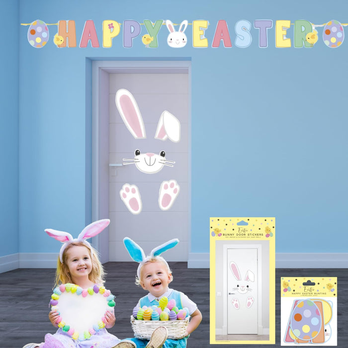 Easter Decorations Happy Easter Stickers with Happy Easter Banner