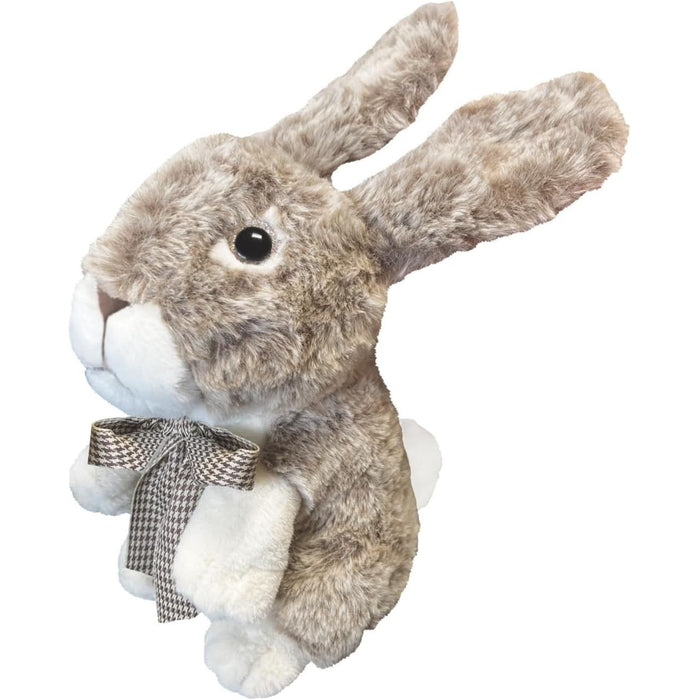 Cuddly Plush Toy - Easter Rabbit Plush with Checkered Bow Tie