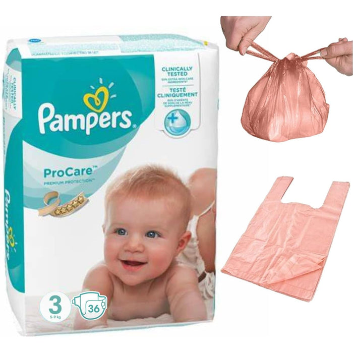 Disposable Baby Nappies Size 3 with Tilz Nappy Bags (Size 3 x 36 Nappies)