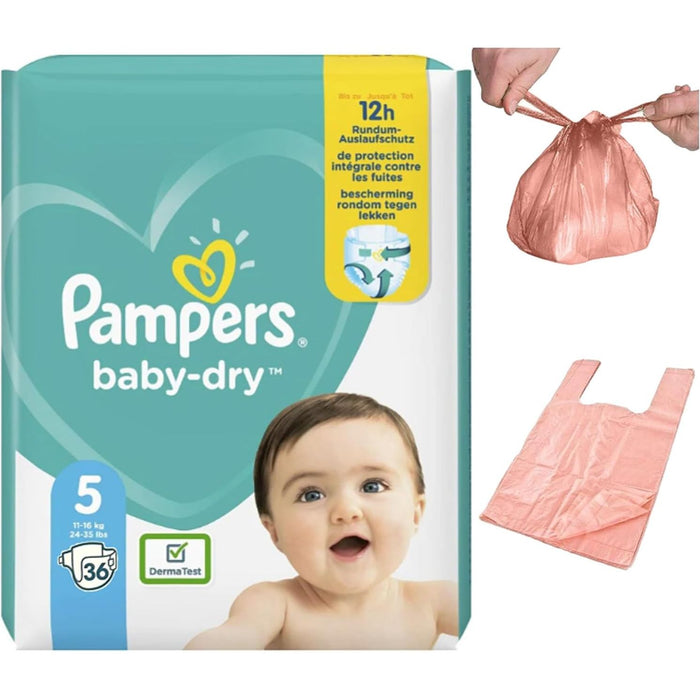 Disposable Nappies Size 5 with Tilz Nappy Bag (Size 5 * 36 Nappies)