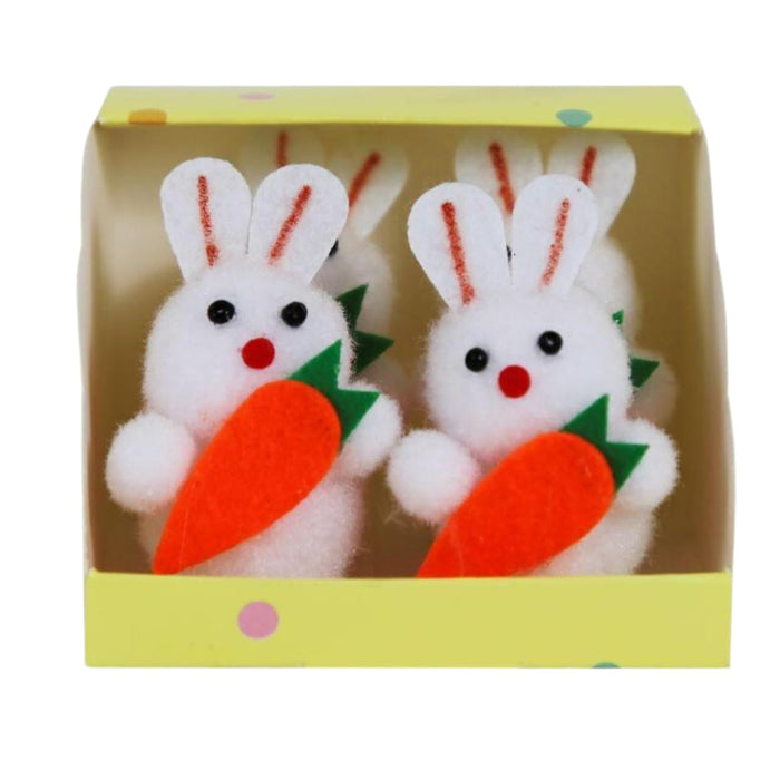 Easter Bunny and Chicks Set - Easter Crafts - 4 Pc Bunny with Carrots And 4 Pc Chicks