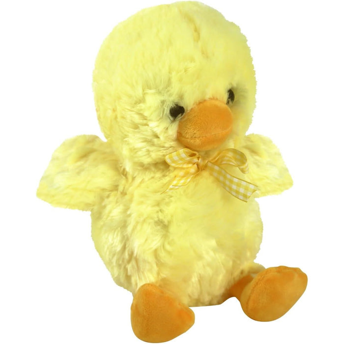 Tilzmart Cuddly Plush Toy - Easter Chick Plush with Polka Dot Bow