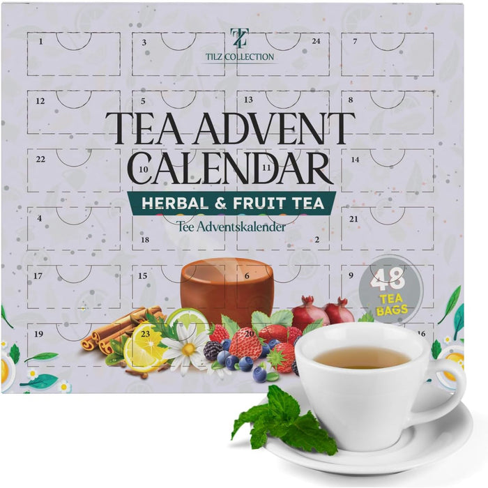 24 Days Christmas Advent Calendar 2025, Tea Gifts Containing 48 Flavours Selection