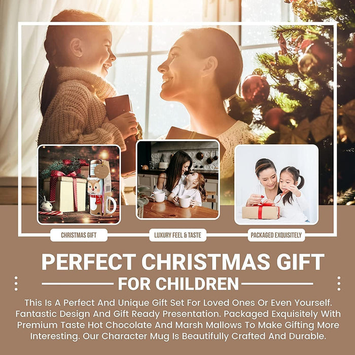 Reindeer Kids Mug Gift Set | Includes Hot Chocolate Mix Sachets, Mini Marshmallows & Candy Canes