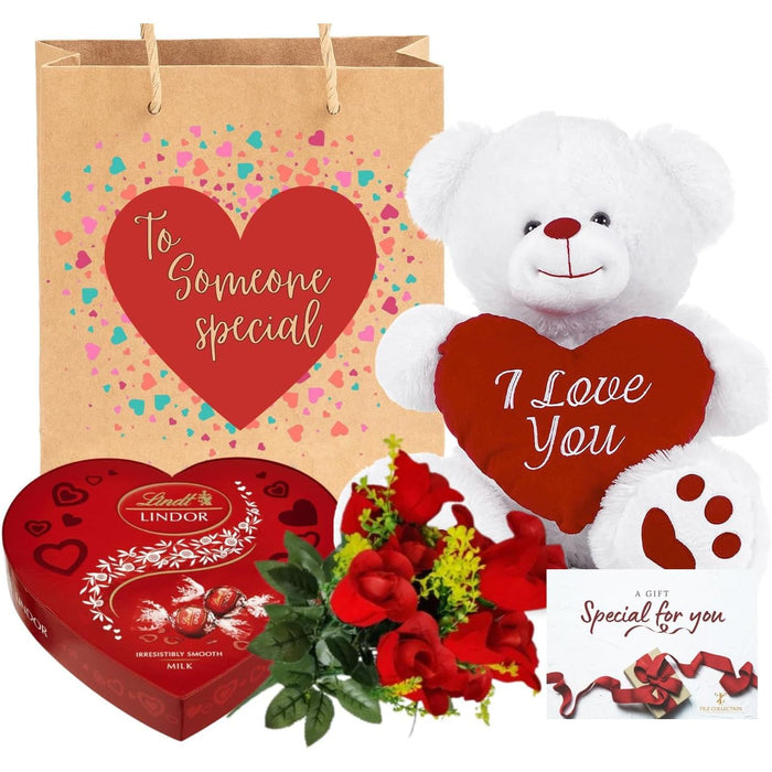 "I Love You" Teddy Bear Valentine's deluxe Gift Set