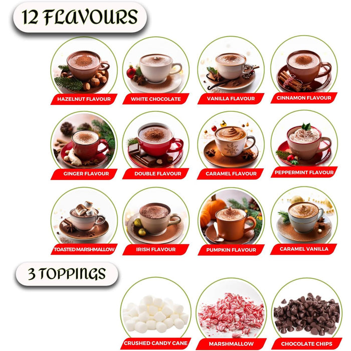 Hot Chocolate Advent Calendar 2025 -24 Day, Christmas Hot Chocolate Gift Set