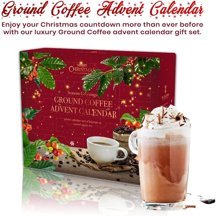 Premium Ground Coffee Advent Calendar - Enjoy the Countdown to Christmas with a Coffee