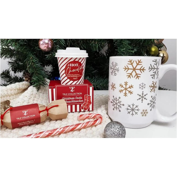 Hot Chocolate Mug Gift Set - With Candy and To-go Coffee Cup