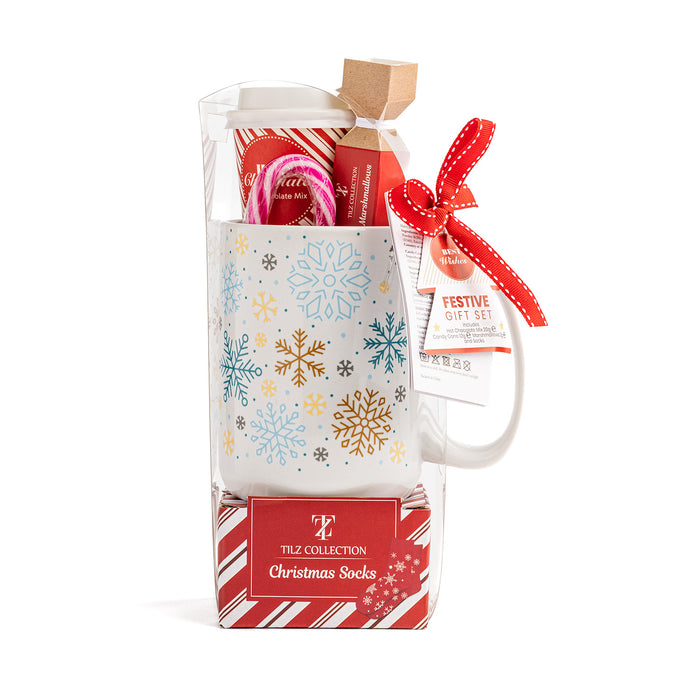 Hot Chocolate Mug Gift Set - With Candy and To-go Coffee Cup