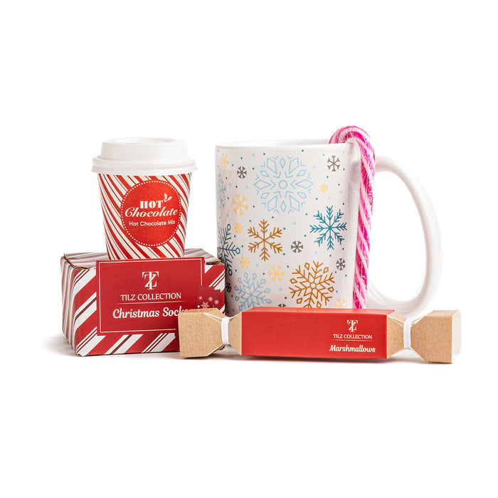 Hot Chocolate Mug Gift Set - With Candy and To-go Coffee Cup