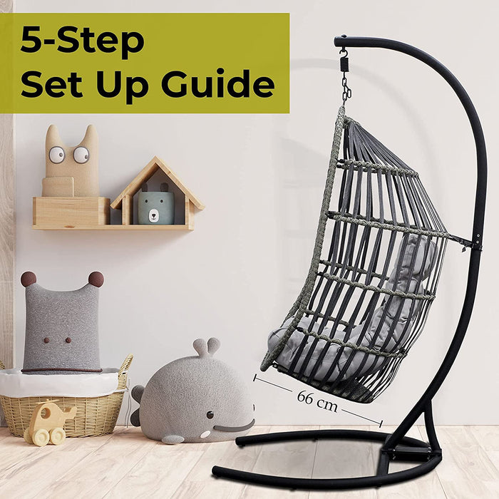 Garden Swing Hanging Egg Chair With Cushion